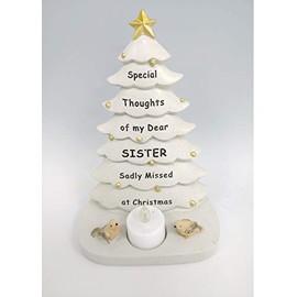 DFS Sister Christmas Tree With Flickering Tea Light Graveside Memorial Ornament Tribute