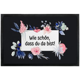 Doormat for Indoor and Outdoor Use - Wie schön, dass du da bist! - Original Gift Idea | Designer Doormat for Front Door | Entrance Door Mat | Christmas Birthday Housewarming | Decoration (50 x 35 cm,