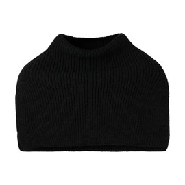 MilyaDE Imitation Cashmere Fake Collar Winter Turtleneck Half Sweater Knitted Tube Scarf Shoulder Warmer Neck Warmer, A-Black