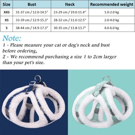FUNAT Winter Harness for Pets, Dog Vest Style Plush Chest Strap, Reflective Dog Harness for Autumn and Winter