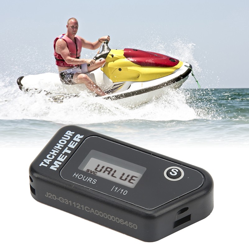 Inductive Digital Tach Hour Meter IP68 Waterproof Motorcycle RPM Counter