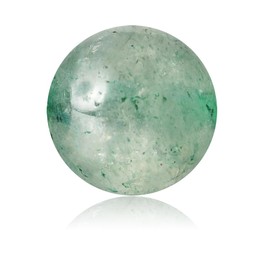 100PCS Natural Stone 8MM DIY Agate Round Loose Gemstone Smooth Beads with Hole for Necklace Bracelets Earring Making with Free Crystal Stretch Cord(Green Strawberry Quartz)