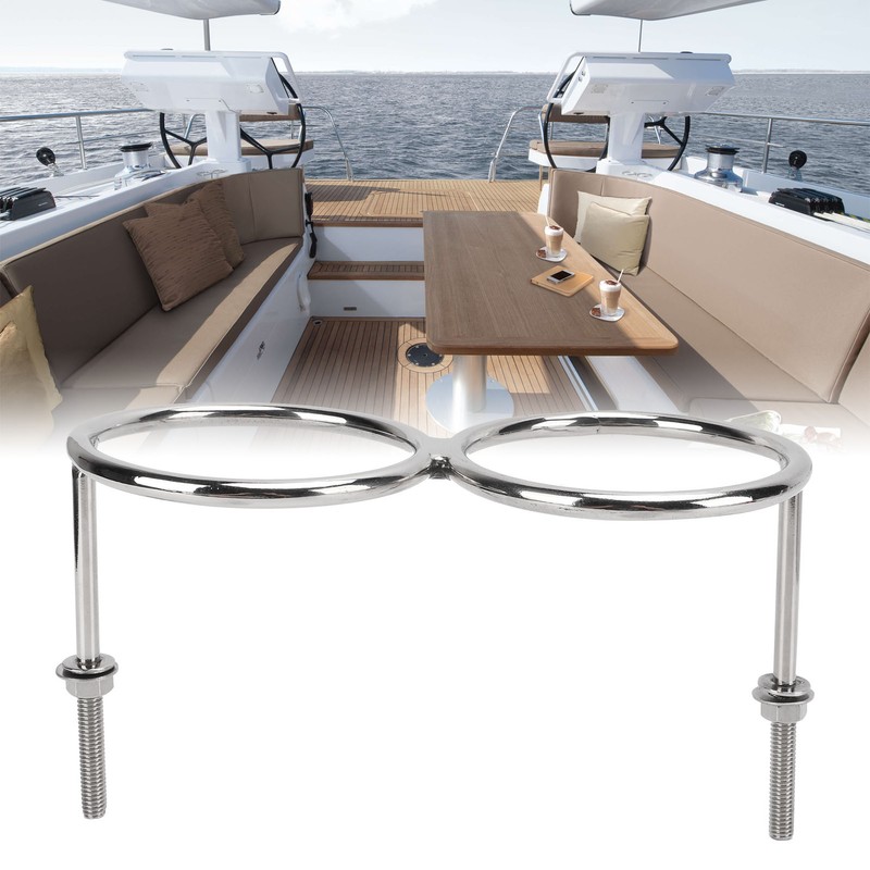 316 Stainless Steel Double Ring Cup Holder with Mounting Nut