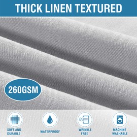 H.VERSAILTEX Linen Textured Table Cloths Rectangle 60 x 104 Inch Premium Solid Tablecloth Spill-Proof Waterproof Table Cover for Dining Buffet Feature Extra Soft and Thick Fabric Wrinkle Free, Grey