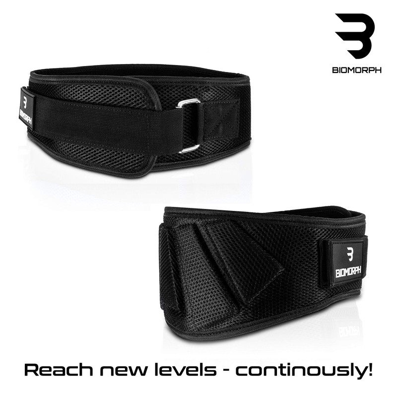 BIOMORPH Neoprene Weight Lifting Belt for Strength Training, Powerlifting, Bodybuilding,