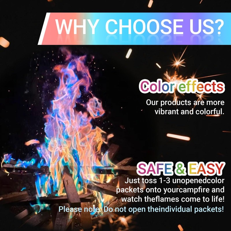 ROFPM Fire Colour Changing Powder, Magic Campfire Flam, Magical Flames,