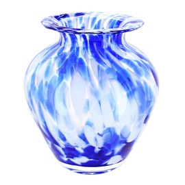 Blue Rose Polish Pottery Cobalt and Opal Glass Vase