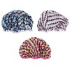 NOLITOY 3pcs Double Layer Waterproof Shower Cap Waterproof Bonnet Bathing Shower Caps Double Layer Shower Cap Butterfly Bath Cap Bath Shower Hat Bathing Cap Polyester