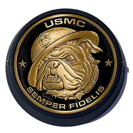 MotorDog69 Marine Bulldog Harley Milwaukee Eight Black Waterfall Horn Cover Coin Mount Set