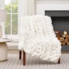 Touchat Luxury Faux Rabbit Fur Throw Blanket, 700GSM Premium Ruched