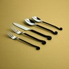 Gourmet Settings 20-Piece Flatware Treble Clef Collection Black Silverware Cutlery