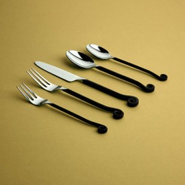 Gourmet Settings 20-Piece Flatware Treble Clef Collection Black Silverware Cutlery Kitchen Sets, Stainless Steel Utensils Knife/Fork/Spoons, Dishwasher Safe (34-350)