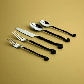 Gourmet Settings 20-Piece Flatware Treble Clef Collection Black Silverware Cutlery Kitchen Sets, Stainless Steel Utensils Knife/Fork/Spoons, Dishwasher Safe (34-350)