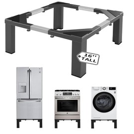 ANBase Heavy-Duty All Steel Laundry Pedestal 16" Height, Full size Universal Washing Machine Stand, Dryer Stand, Suitable for all Washer and Dryer Stand (Black)