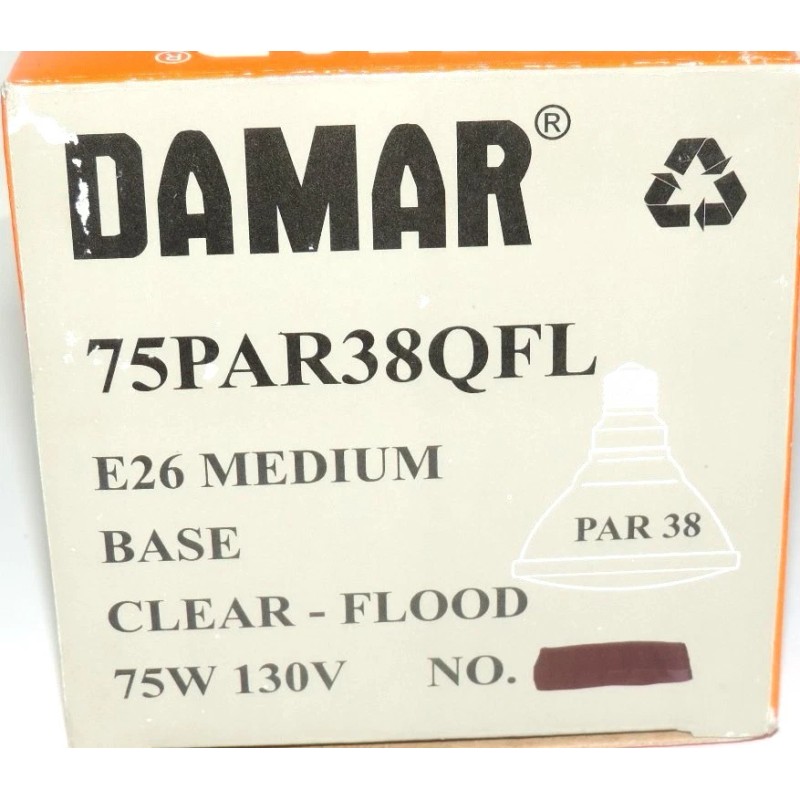 DAMAR LOT OF 2 NIB DAMAR 75PAR38QFL CLEAR FLOOD LIGHTS,