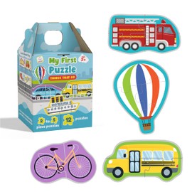 My First Puzzle - Montessori Toy, 12 Graded Puzzles, 2-5 Pieces (Things That Go)