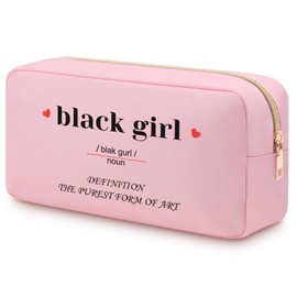 Heigebi Inspirational Black Women Gifts Makeup Bag Motivational Gifts for Black Women Friends Sisters Mom Aunt African American Christmas Birthday Gifts Oxford Cloth Travel Cosmetic Bag