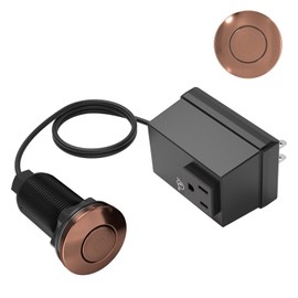 APIELE Garbage Disposal Air Switch Kit, Sink Top Push Button Switch for Food Waste Disposer, UL Listed 3.6" Long On/Off Air Button (Red Bronze)