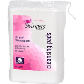 Swisspers Premium Ultra Soft Facial Cleansing Cotton Pads 50 ea (Pack of 10)