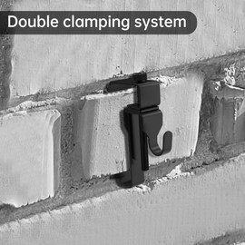 GEZIDEA Brick Hanger,Brick Hooks,Brick Clips for Hanging Outdoor Pictures,No Drill,Holes,Nails or Screws,Stainless Steel,Black,6 Pack Hooks-BK-01