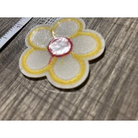 Unbranded Iron On Yellow & Red Daisy Applique Patch - Flower, Bloom, Love Badge 1.5" Fun