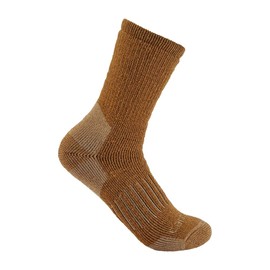 Carhartt Men's Heavyweight Synthetic-Wool Blend Crew Sock, Oiled Walnut, Large