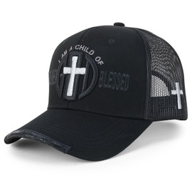 Trendy Apparel Shop Jesus Saves Embroidered Curved Bill Trucker Cap - Black Black 2