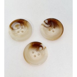 MajorCrafts® Cream & Brown 4 Holes Round Classic Swirl Pattern Aran Resin Sewing Buttons (18mm - 30pcs)