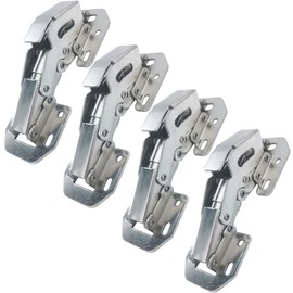 Qrity Pack of 4 Hinges 90° Furniture Hinges Soft Close Door Hinges Hydraulic Soft Close Hinges Cabinet Door for Wooden Doors, Cabinet Door, Suitable for the Thickness of Door Panel 12 ~ 22 mm