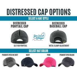 Salty Lil Beach Hat with Mermaid | Distressed Baseball Cap or Ponytail Hat | Fun Beach Hats for Women