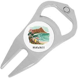 NewCharms Hawaii Golf Ball Marker Divot Repair Tool Bottle Opener