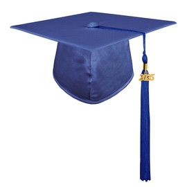 GraduationMall Shiny Adult Graduation Cap with 2025 Tassel for High School and Bachelor Royal Blue