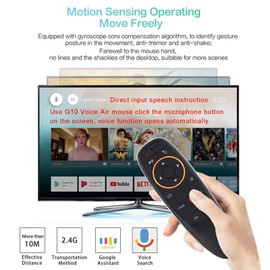 Goshyda Tastatur, schwarz 2.4G Wireless-Fernbedienung Mit Gyroskop, Plug & Play 17-Tasten-Air-Mouse-Voice-Air-Mouse-Tastatur-Controller für TV-Box-PC