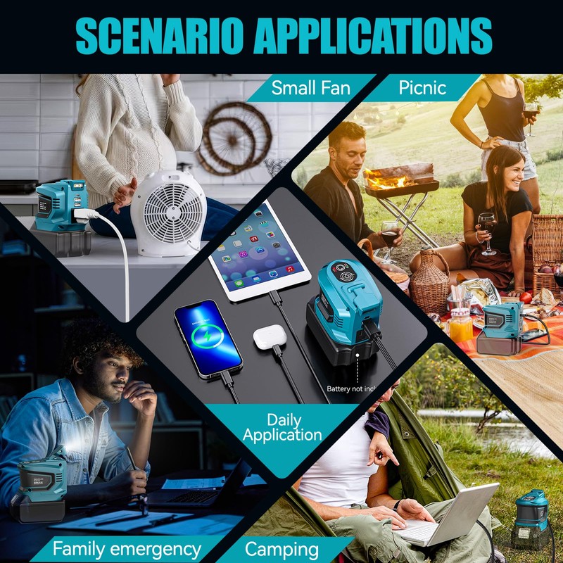 Power Inverter Compatible with Makita 18V Battery: Ecarke Portable Power