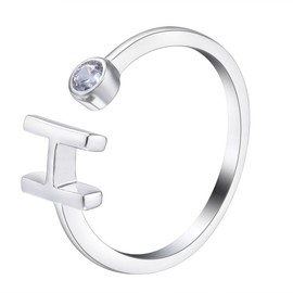 VIKI LYNN Women Ladies Girls 925 Sterling Silver Adjustable H Initial Rings Size J