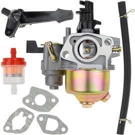 Carb Carburetor with Gaskets Fuel Line Filter for Predator 196cc 212cc 6.5hp Coleman Powersports CT200U Trail 200 CT200U-EX BT200X Baja Warrior MB200 Mini bike KT196 Twister 80T Go Kart Cart Parts
