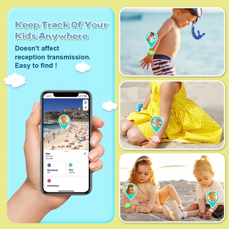 [2 Pack] Kid Bracelet for Tile Mate Waterproof Hidden, Kids