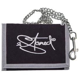 2Stoned Wallet Embroidered with Chain and Velcro Fastening Camo Gym Bag for Adults and Children, black, m