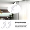 50pcs Curtain Hooks, Plastic Track Glide Hooks, White Curtain Hooks