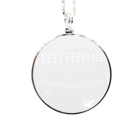 5X Magnifying Glass Pendant 1.6" Glass Lens Dia. and 35" Alloy Necklace (Silver)