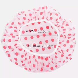 Bathroom Waterproof Shower Cap, 3pcs Polka Dot Pattern Hair Cover, Portable Bath Hair Cap for Home Dormitory Outdoor Travel