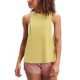 Womens Workout Fitness Tank Tops Cropped Sleeveless Gym Yoga Running Athletic Shirts Yellow S