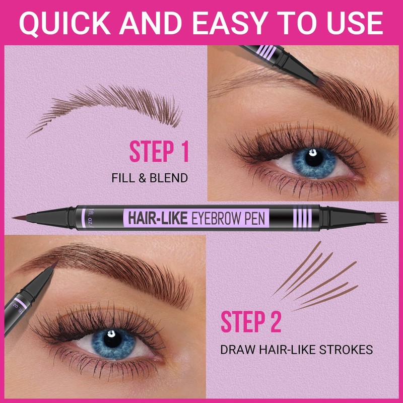 iMethod Eyebrow Pen - Eyebrow Pencil Magic 2-in-1 Eye Brow
