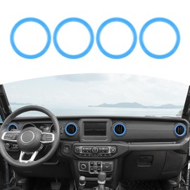 RT-TCZ for Wrangler JL Dash Air Vents Cover Trim Stickers Baby Blue for Jeep Wrangler JL JLU Gladiator JT 2018-2023 Baby Blue Interior Accessories 4pcs