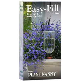 Plant Nanny Easy-Fill Fluted Reservoir Stake Set (Single, 500 ml, Clear)