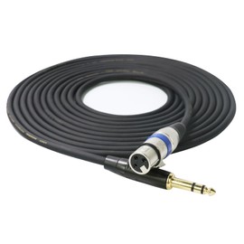 HBU Pack of 1 XLR Female to 1/4 Jack Cable 16FT - 3 Pin XLR to 1/4” (6.35mm) TRS Balanced Wire Cord - Full Shielded Live-House Gig Audio Stereo Patch Microphone Signal Interconnect