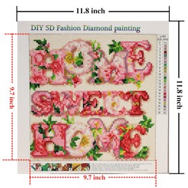 5D Diamond Painting Kits Crafts for Adults Full Drill Diamond Art On Canvas Kits DIY for Home Office 11.8''*11.8'' Without Frame (Home Sweet Home)