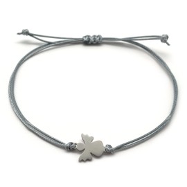 Schutzengel Armband | Glücksbringer Armkettchen mit Engel Schutzengelchen | Armbändchen Geschenk Freundschaftsband (Grau)
