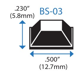 Self-Stick Square Rubber Bumper Pads for Furniture and Electronics .500" inches (12.7 mm) x .230" inches (5.8 mm) - 50 Pack - BS03 Grey