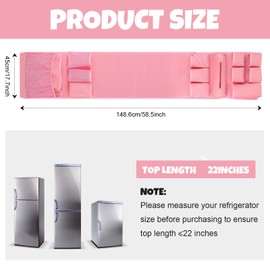 Weysat Mini Fridge Organizer Dorm Essentials Dust Cover with 14 Pockets for Most Household Refrigerators Hanging Mini Fridge Caddy Organizer Storage Bag for Dorm Office Kitchen Home School